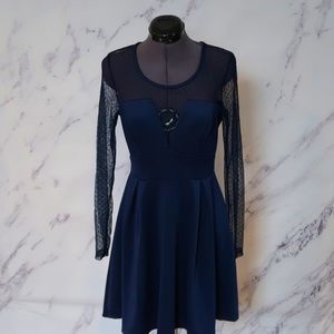 Charlotte Russe Navy Skater Dress Sz L